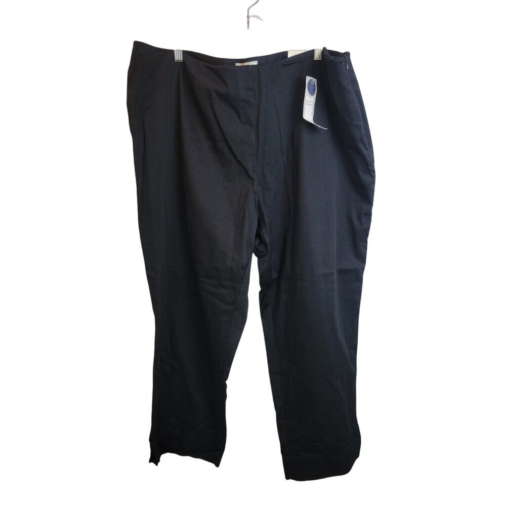 NWT Charter Club Pants Women's Size 20W Black Straight Leg‎ Side Zip Classic Fit